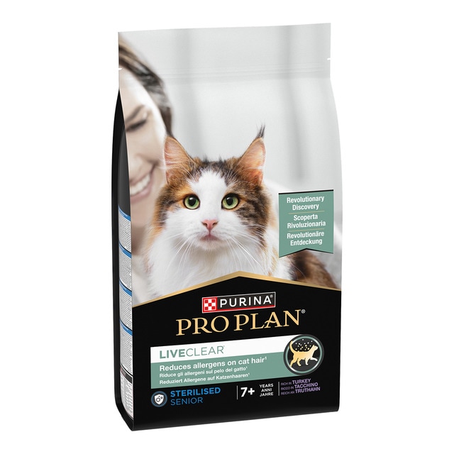 Purina Pro Plan - Pienso para gatos sénior esterilizados Purina Pro Plan Liveclear pavo 1,4 kg.