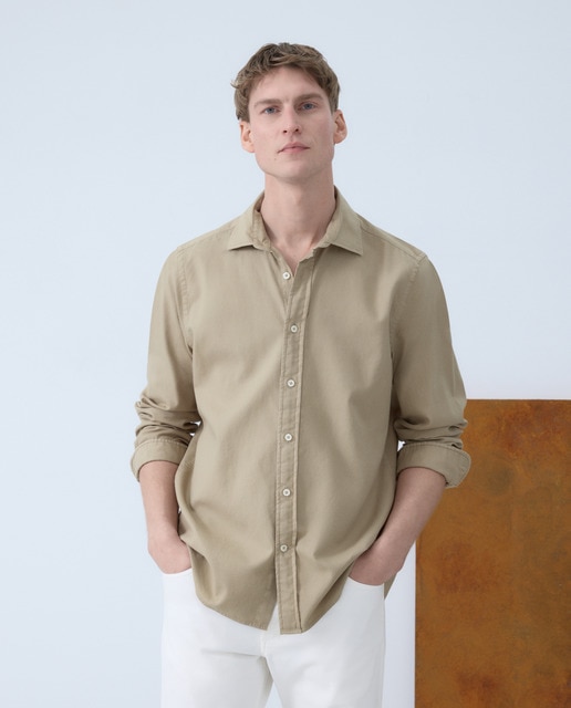 Emidio Tucci - Camisa sport algodón estructura manga larga hombre.