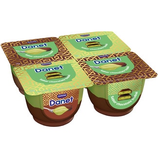 DANONE DANET natillas sabor chocolate Dubai pack 4 tarrina 90 g