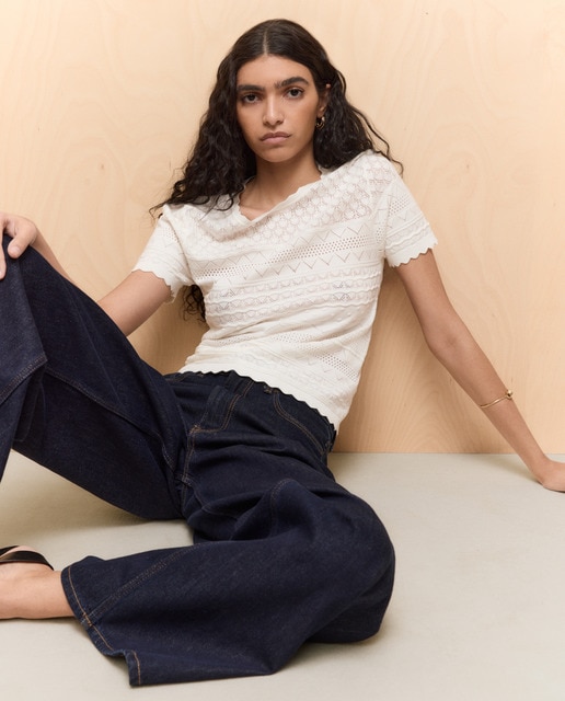 Easy Wear - Jersey de mujer manga corta calados.