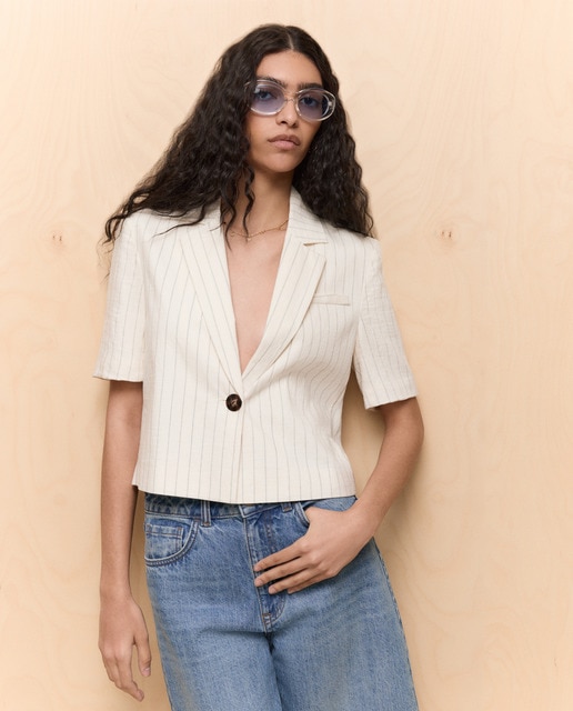 Easy Wear - Chaqueta corta de mujer cuello solapa.
