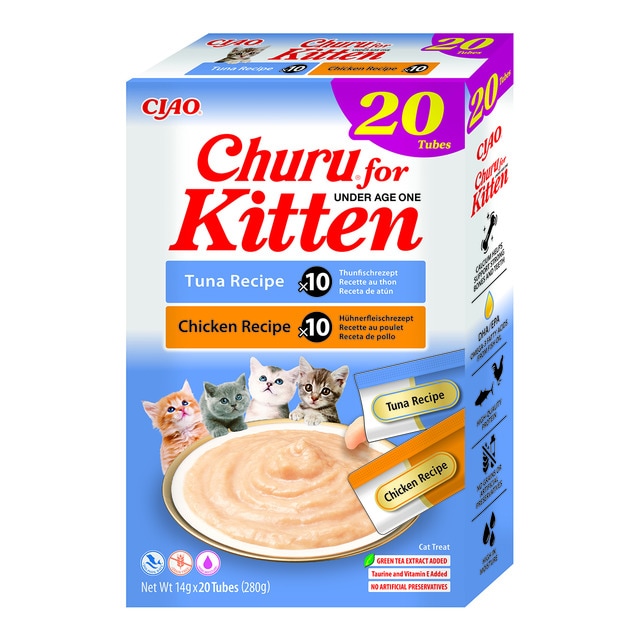 Churu - Snack para gatitos Churu pollo y atún 20 x 14 g.