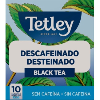 Tetley Chá Preto Descafeinado embalagem 10 unidades