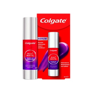 Colgate Purple Serum Max White embalagem 40 ml