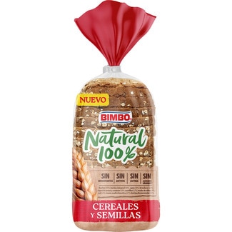 BIMBO pan de molde con cereales y semillas 100% natural, sin lactosa y sin azúcares añadidos Tasche 460 g