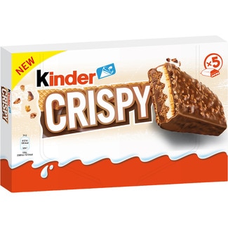 KINDER Crispy barritas de chocolate y galleta 5 unidades estuche 170 g