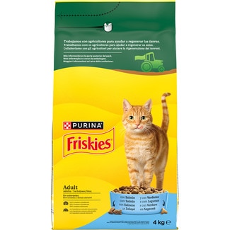 FRISKIES Trockenfutter für ausgewachsene Katzen mit Magerfisch und Gemüse Tasche 4 kg