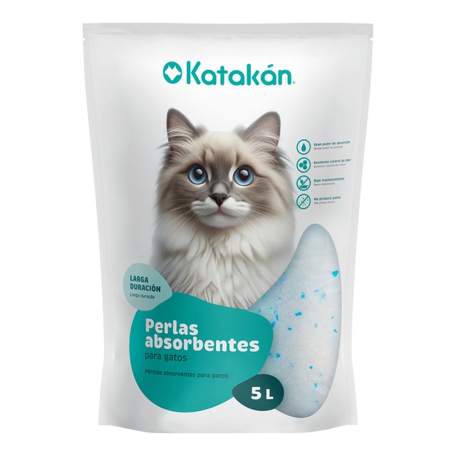 Katakán – Arena Katakán para gatos perlas de sílice.