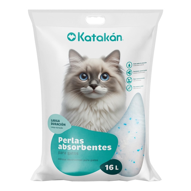 Katakán – Arena Katakán para gatos perlas de sílice. 16 L