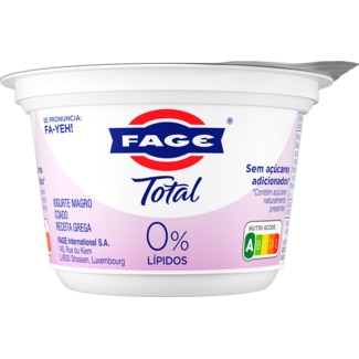 Fage Iogurte Grego Magro Natural 0% Gordura embalagem 170 g
