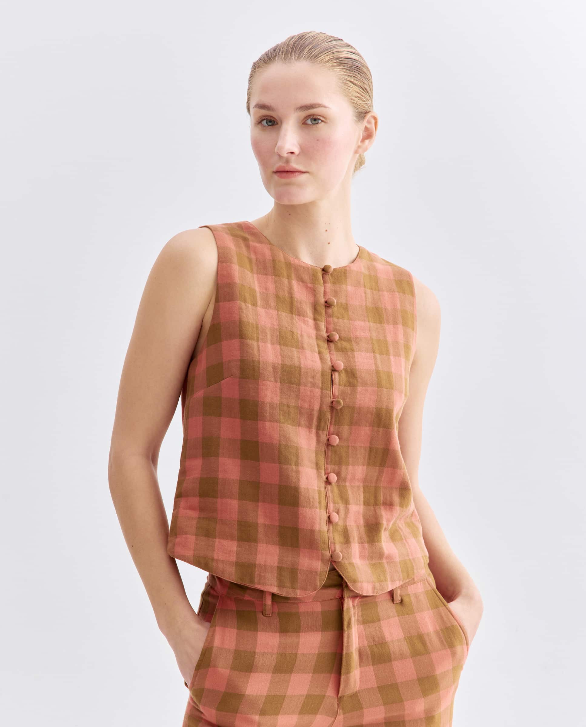 Imagen 0 de Blusa de mujer de cuadros total look