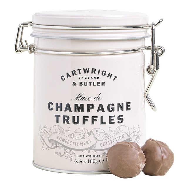 Trufas de chocolate con leche belga y licor Marc de champagne Cartwright & Butler