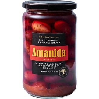 AMANIDA Schwarze Kalamata-Oliven in Marinade Schale 315 g netto Abtropfgewicht