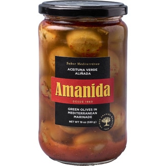 AMANIDA aceituna verde aliñada Schale 315 g netto Abtropfgewicht