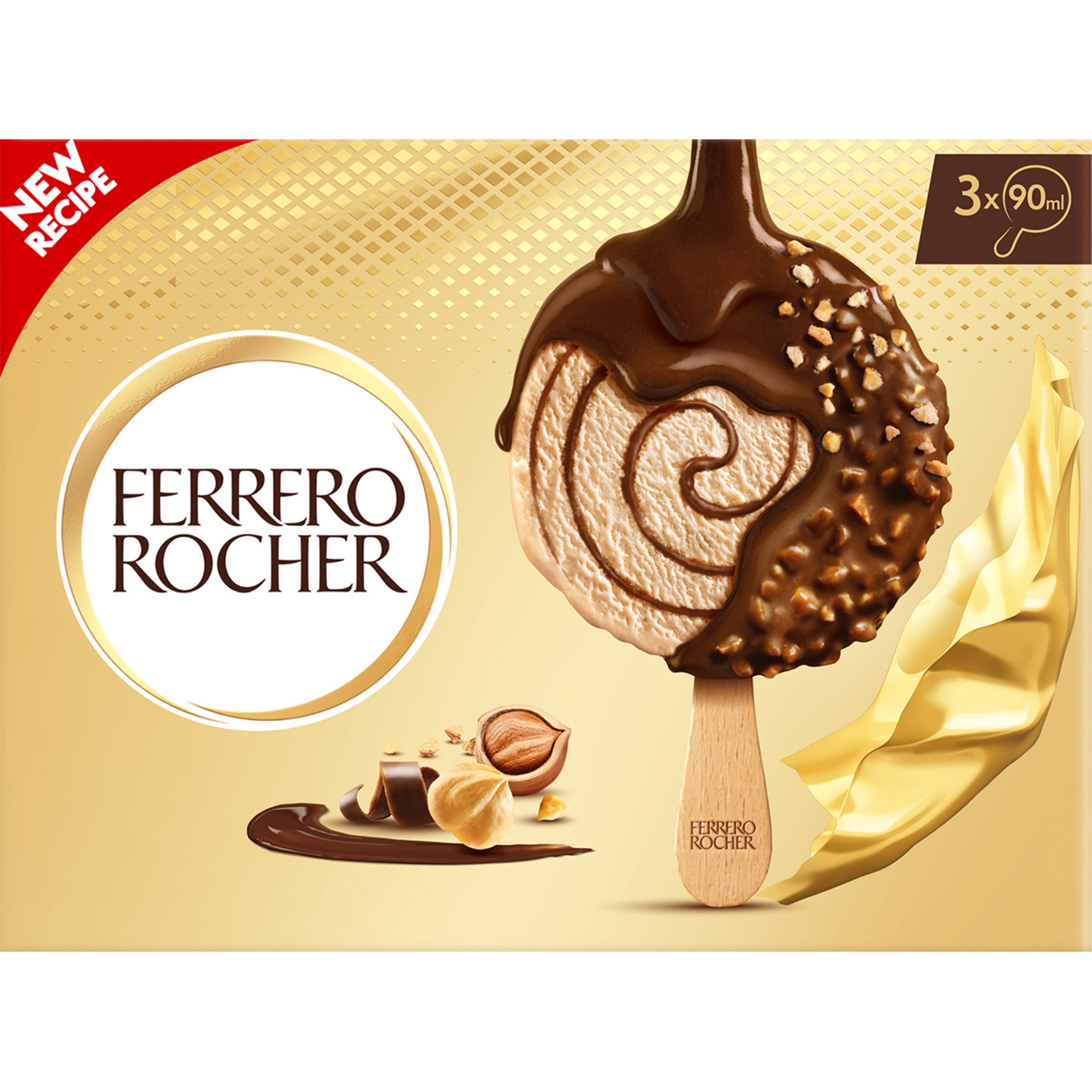 bombón helado de avellana cubierto con chocolate 3 unidades
