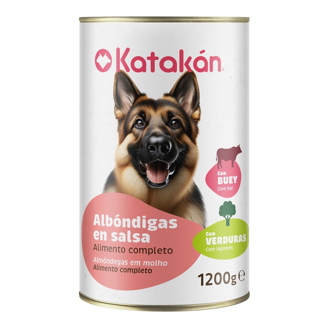 Katakán – Comida húmeda para perros adultos Katakán albondigas en salsa con buey y verduras 1250 g.