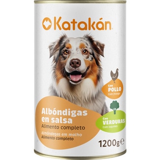 KATAKAN Feuchtfutter für erwachsene Hunde Klopse in Sauce mit Huhn und Gemüse Dose 1,2 kg