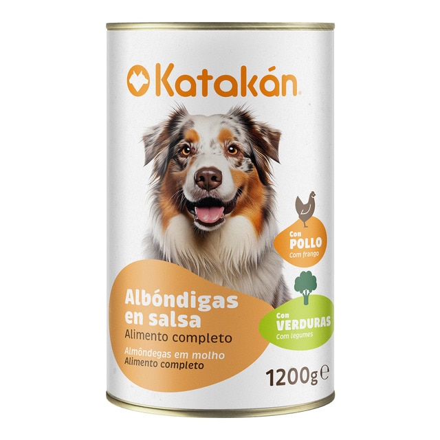 Katakán – Comida húmeda para perros adultos Katakán albondigas en salsa con pollo verduras 1250 g.