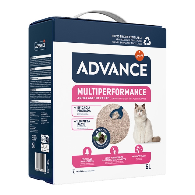 Advance – Arena aglomerante Advance Multiperformance para gatos 6,36 Kg.