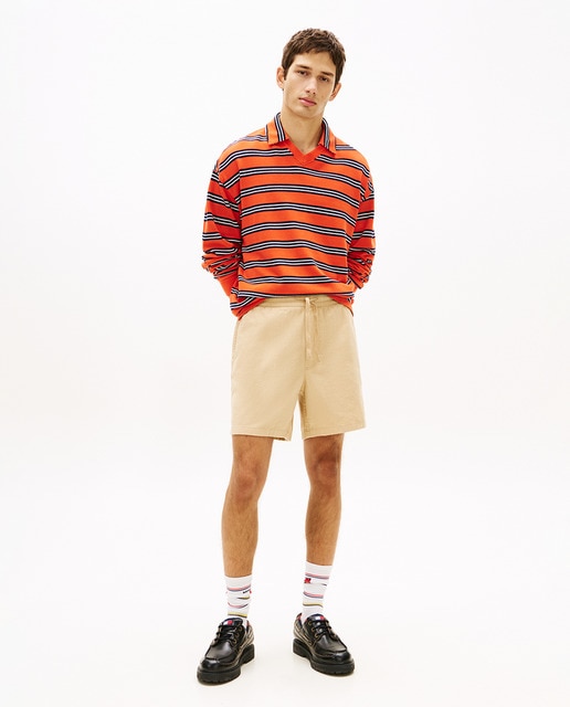 Tommy Jeans - Pantalón corto de hombre en lino con cintura elástica.