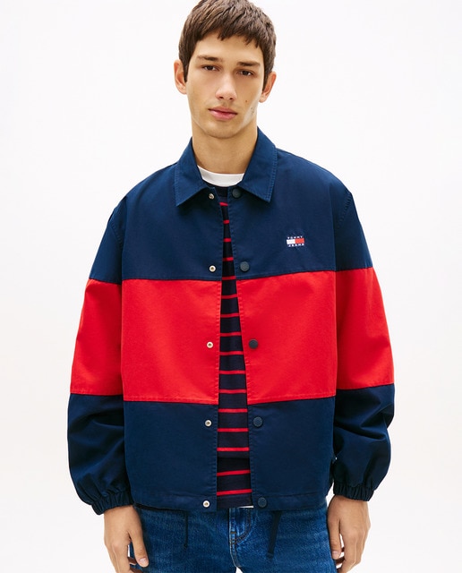 Tommy Jeans - Cazadora tipo sobrecamisa de hombre con cierre de botones.