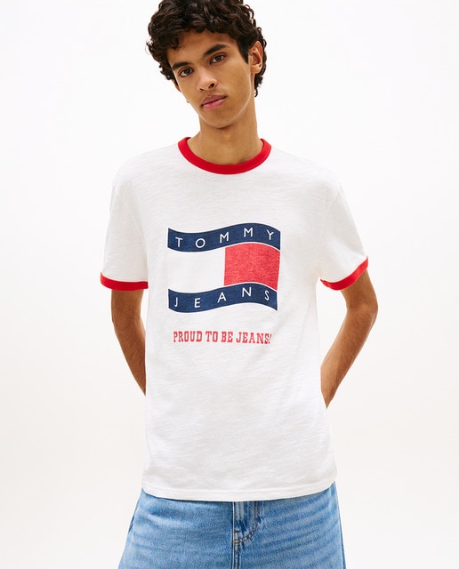 Tommy Jeans - Camiseta de hombre regular fit con contrastes de Tommy Jeans.