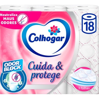 Colhogar Papel Higiénico Cuida & Protege 3 Folhas embalagem 18 unidades