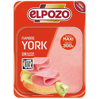 ELPOZO gekochter Maxi-Schinkenaufschnitt in Scheiben glutenfrei Behälter 300 g