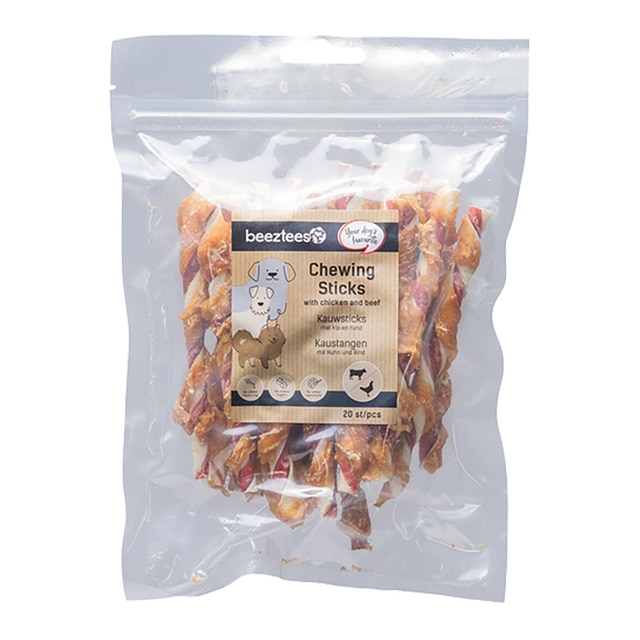 Beeztees – Snack para perros Beeztees Duostick ternera y pollo 200 g. Talla 20 sticks