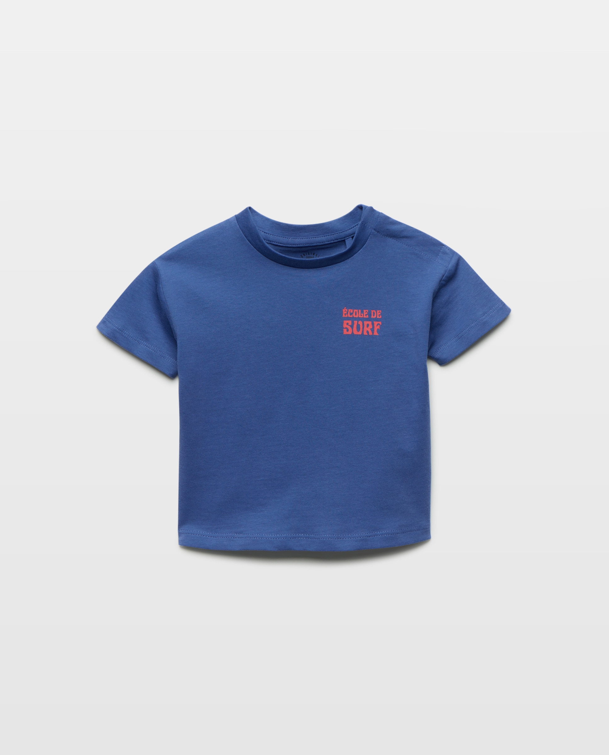 Camiseta de bebé estampada manga corta Añil-1