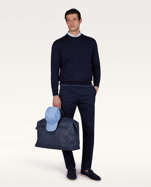 Paul & Shark - Pantalón chino de hombre sin pliegues tencel.