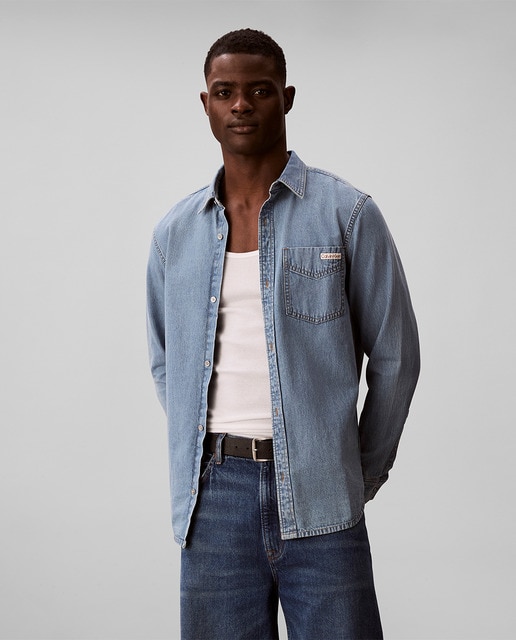 Calvin Klein Jeans - Camisa Hombre Denim Clásica.