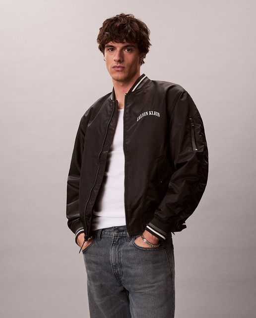 Calvin Klein Jeans - Chaqueta Bomber Hombre nylon con gráfico.