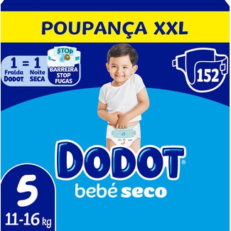 Dodot Fraldas Bébe Seco Box T5 embalagem 152 unidades
