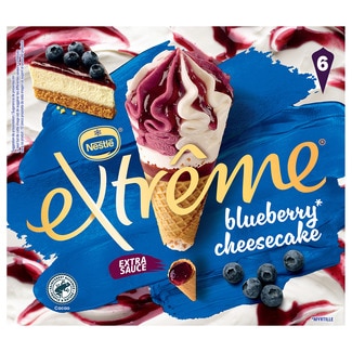 Cono de helado Blueberry Cheesecake 6 unidades estuche 720 ml - Extreme