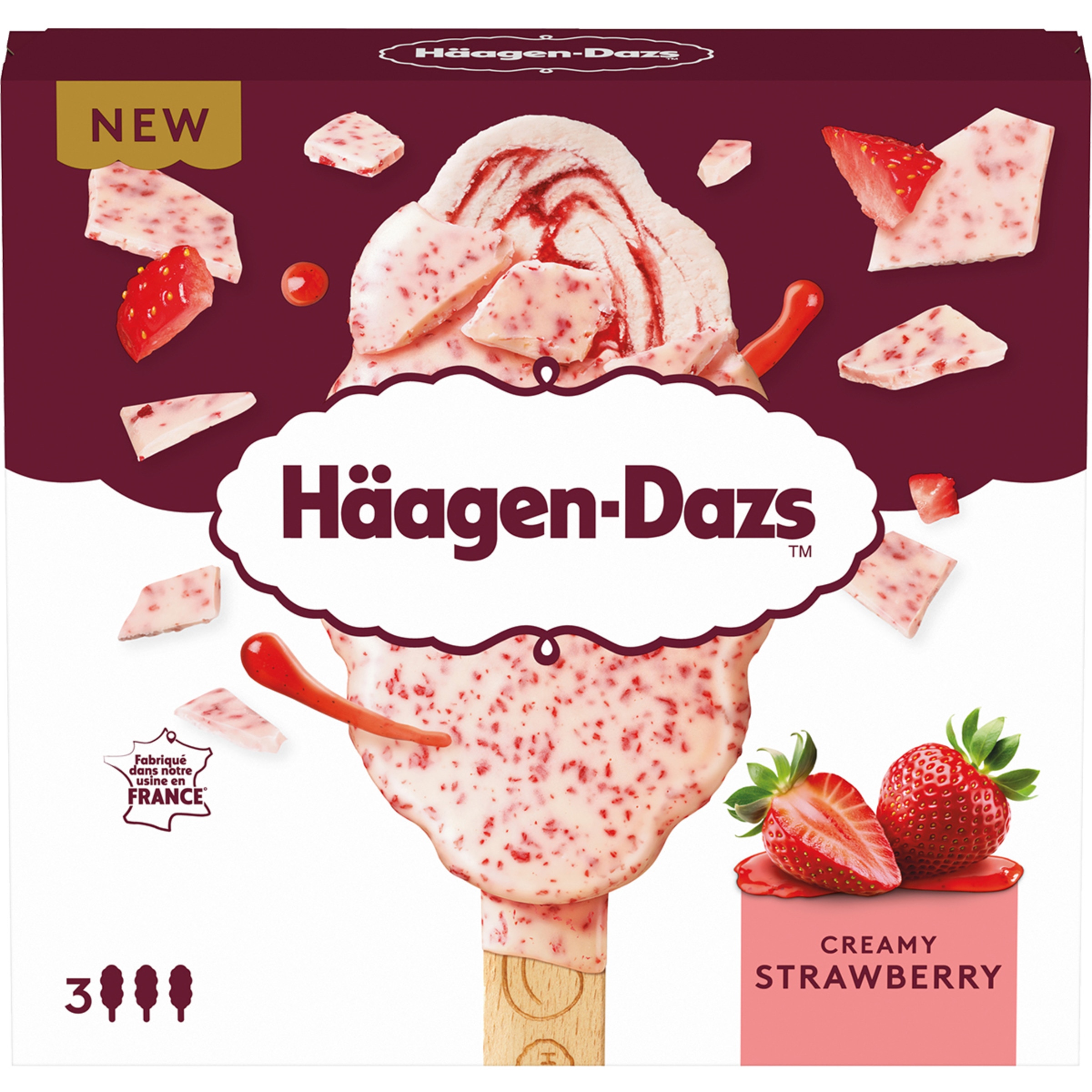 helado Creamy Strawberry 3 unidades