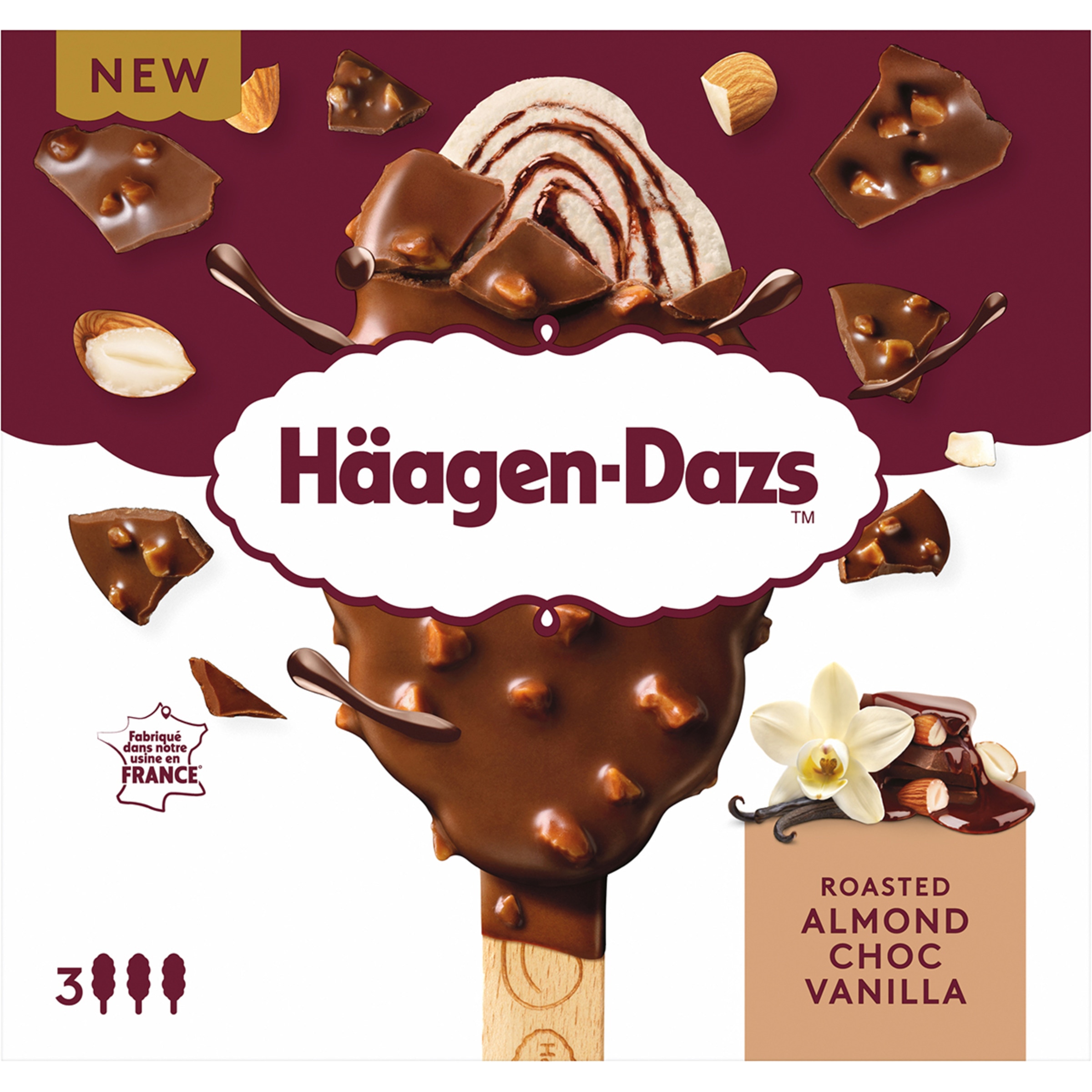 helado Roasted Almond Choc vainilla 3 unidades
