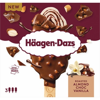 Helado Roasted Almond Choc vainilla 3 unidades estuche 240 ml - Haagen-dazs