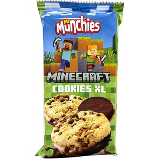 MINECRAFT cookies XL con pepitas y bañadas en chocolate Mr Munchies paquete 140 g