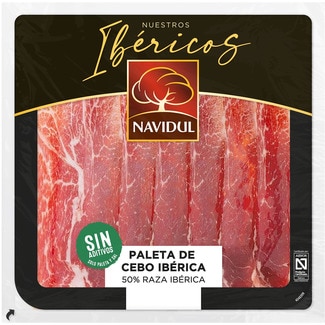 NAVIDUL paleta de cebo ibérica 50% raza ibérica en lonchas sobre 70 g