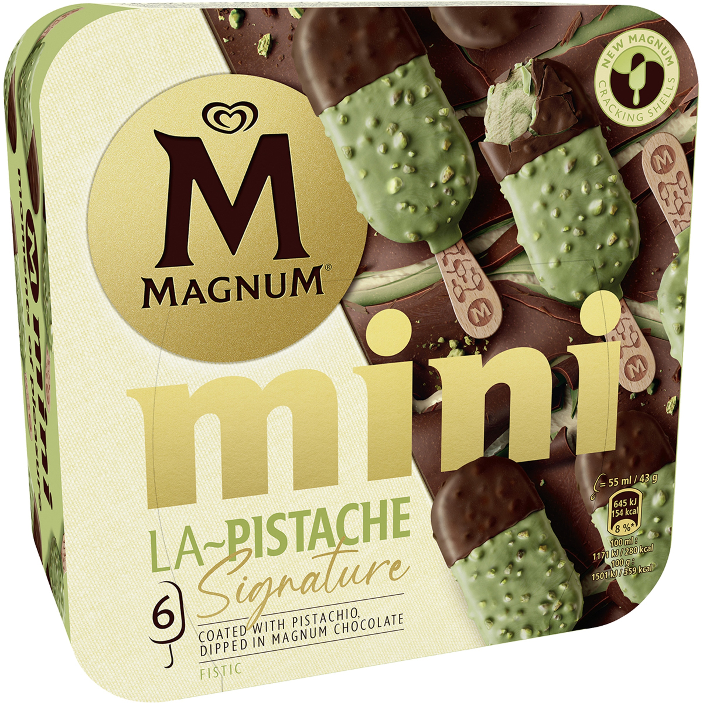 Mini La Pistache Signature bombón helado con pistacho y chocolate 6 unidades