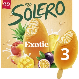 Helado Exotic de vainilla con sorbete de frutas exóticas 3 unidades estuche 270 ml - Solero