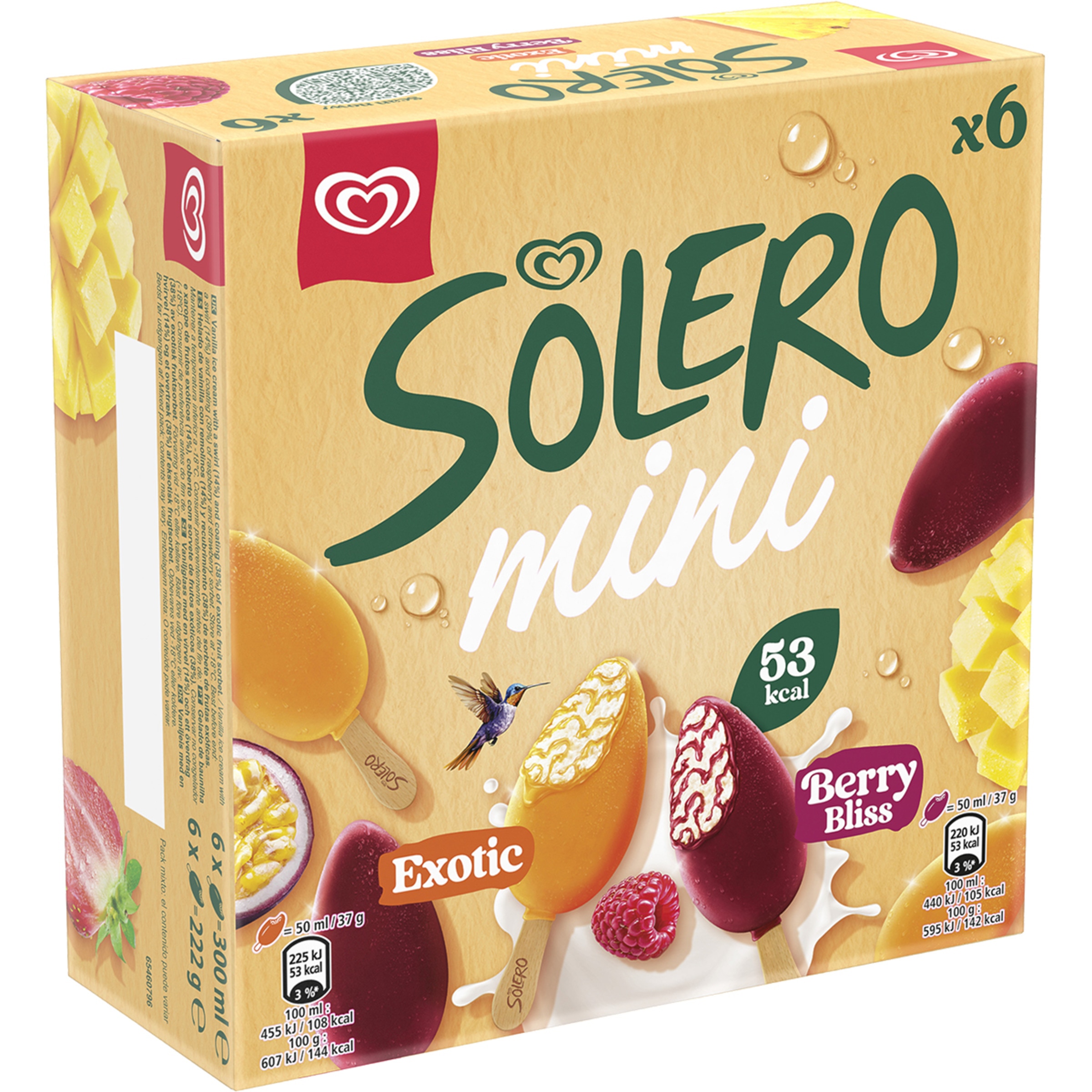 helados mini 3 unidades Exotic & 3 unidades Berry Bliss
