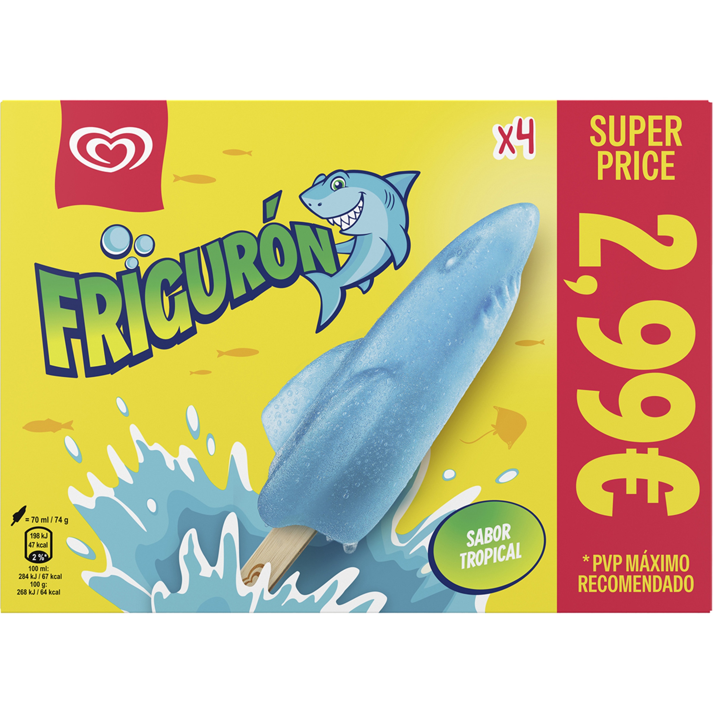 Frigurón helado sabor tropical