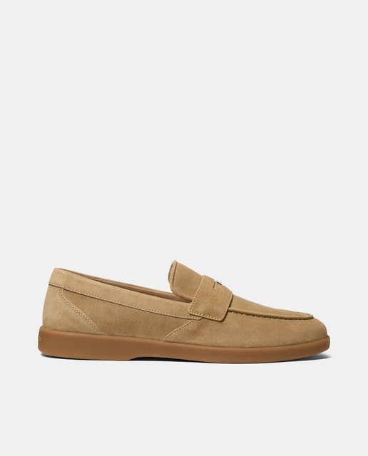 Michael Kors - Zapato de hombre Wesley estilo mocasín en ante marrón.