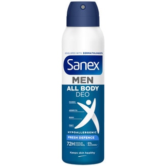 SANEX MEN Deo Gesamter Körper hypoallergen Fresh Defence Total 72h Spray 150 ml