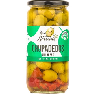 LA SABROSITA aceitunas gordal chupadedos sin hueso frasco 350 g neto escurrido