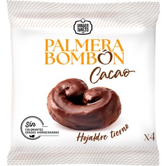 VIRGEN DEL BREZO palmera bombón de hojaldre tierno con cacao 4 unidades Behälter 205 g