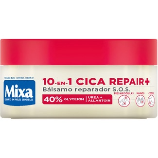MIXA bálsamo corporal reparador 10 en 1 Cica Repair+ 40% glicerina, urea y alantoina tarro 150 ml