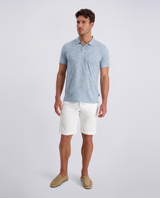 Pierre Cardin - Bermuda de lino de hombre regular fit blanca.